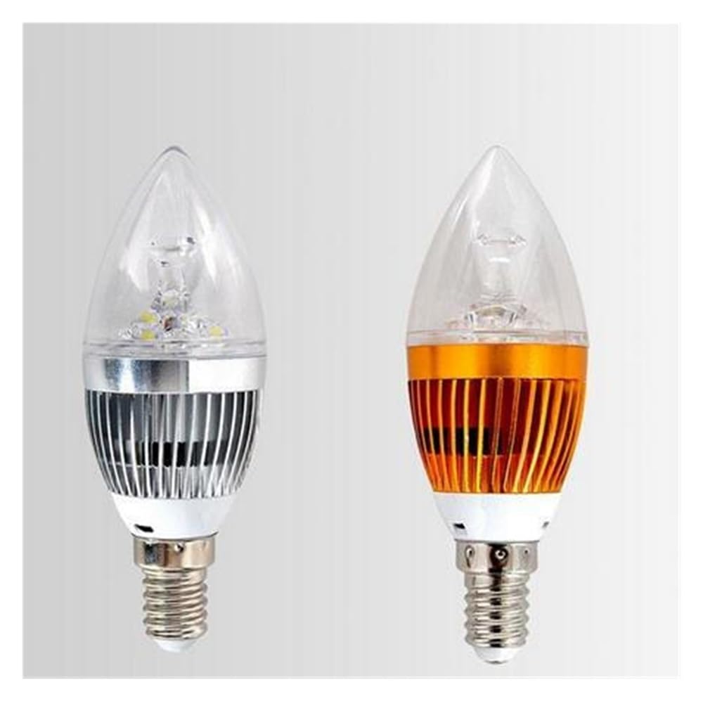 Fengyan Bulbi Domestici 50pcs / lot. AC85-265V 6W E14. Lampadina a candela a vite 3x2w Lampadina a candela a LED for interni caldo super puro bianco ( Colore : Silver shell , Dimensione : Blanc )