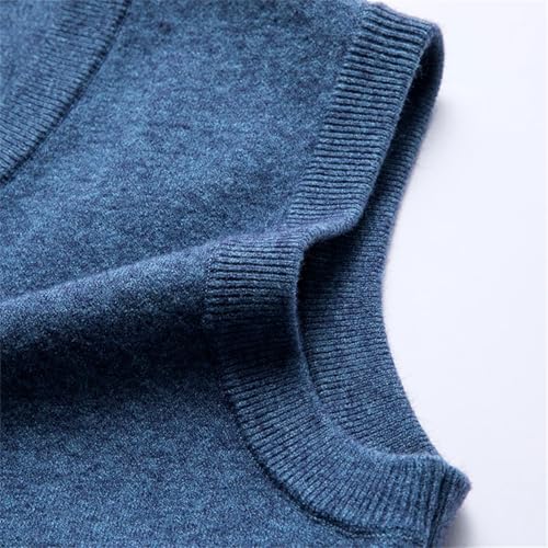 Dcvmvmn Men Thick Wool Knit Vest Classic Style Business Fashion Solid Color Sleeveless Formal Vest Pullover4