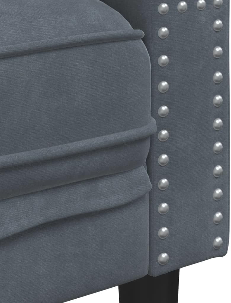 Chesterfield Sofa Dark Grey Velvet Living Room Furniture