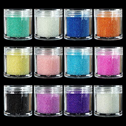 1 boîte de 10 ml de petites perles de caviar en verre pour ongles, bijoux, décoration d'ongles