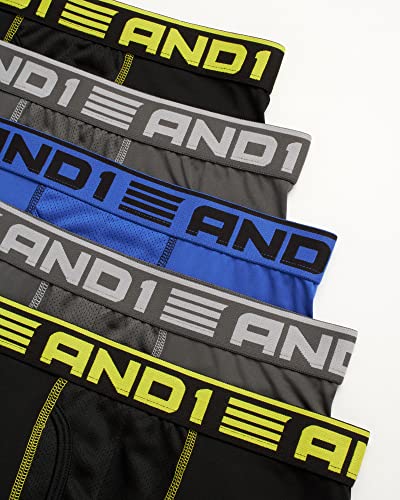 And1 Men'S Boxer Briefs–5 Pack Soft Stretch Compression Boxers For Men With Functional Fly - Performance Mens Underwear S-3Xl thumb #1