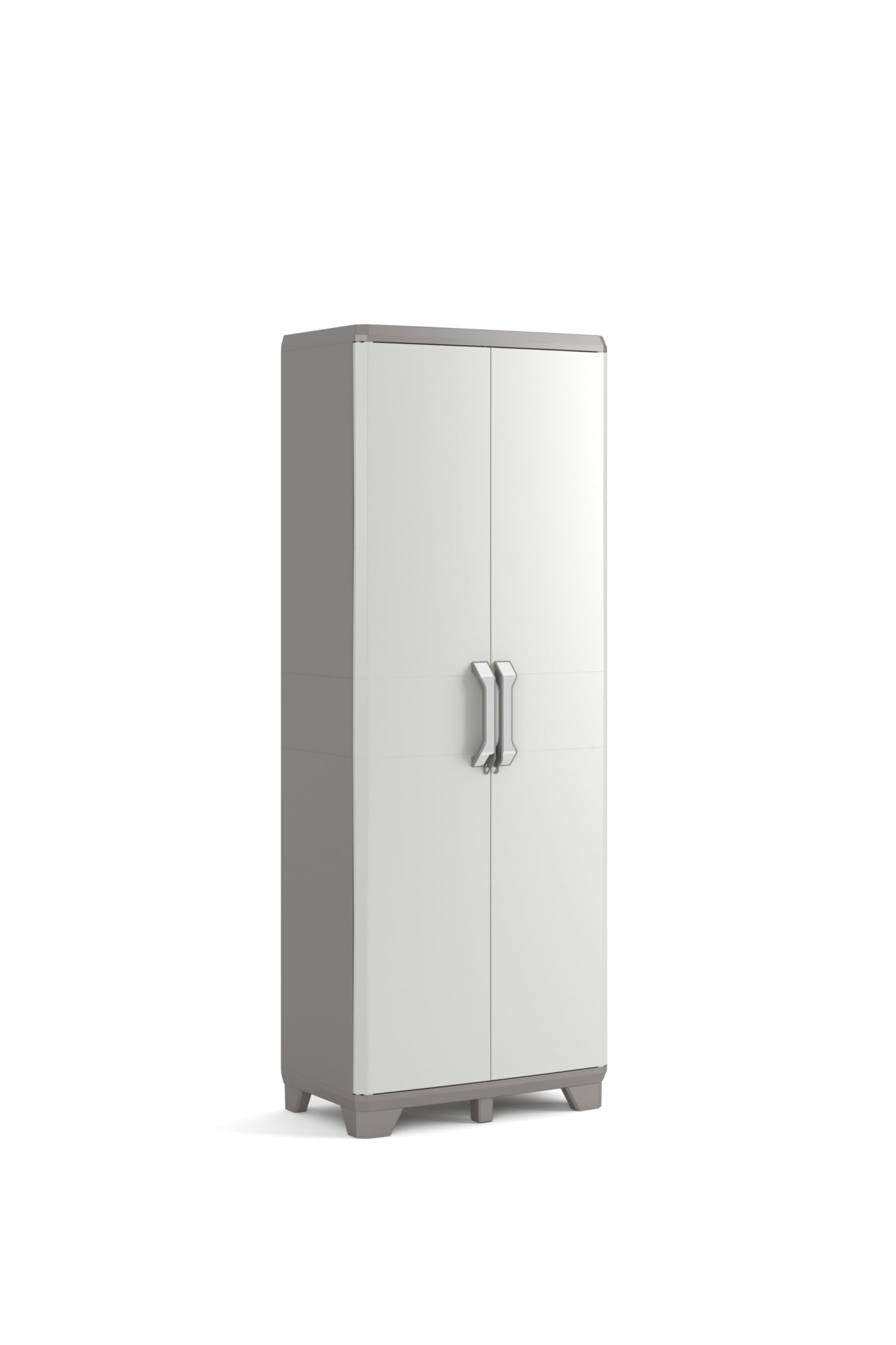 Keter Armario Groover Multispace|Almacenaje Interior y Exterior|Resina|Resistente al Agua con 2 Puertas y 8 Baldas regulables en altura|Color Beige/Arena|80 x 45 x 180 cm