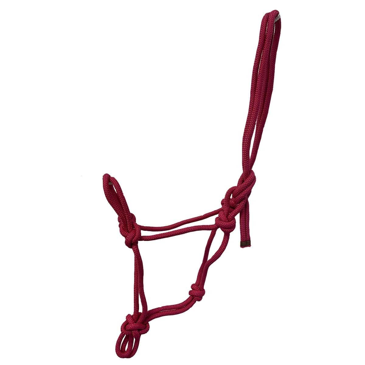 GS Equestrian Rope Halter for Horses – Lightweight, Easy Fit Headcollar – Multiple Sizes & Colours (Burgundy, Pony)