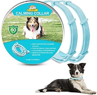 Calming Collar for Dogs, Adjustable Waterproof Safe Pheromone Calm Collars, Anxiety Relief & Anti Stress Dog Collars with 60 Days Long Lasting Calming Effect for Large Middle and Small Dogs