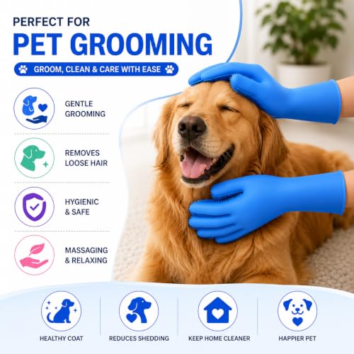 Image of Magic Silicone Dish Washing Gloves | Multicolour | Reusable Gloves with Built-In Scrubber | Kitchen Dishwashing, Bathroom Cleaning, Car Wash & Pet Grooming | 1 Pair
