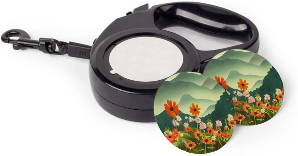 Landscape Print Retractable Pet Leash - Floral Leash - Printed Dog Leash - 118 inches