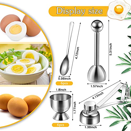 14 Pieces Egg Cup Set Egg Topper Boiled Egg Holder Stainless Steel Egg Opener Egg Spoon For Kitchen Tool #TOP1