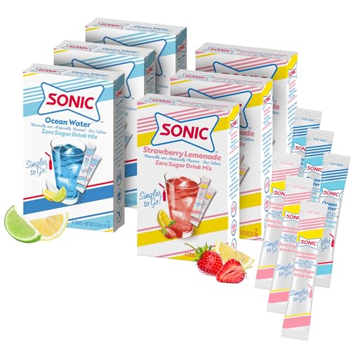 Sonic Singles to Go Powdered Drink Mix, Ocean Water, 6 Sticks per Box, 3 Boxes included (18 Sticks Total) - image 7