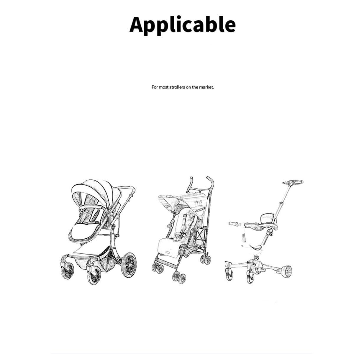 Organizer per Passeggino, Borsa Organizzatrice per Passeggino di Grande Capacità, Borsa portaoggetti con Tasca a Rete, per Biberon, Pannolini, Salviette, Telefono Ccellulare (Bianco)