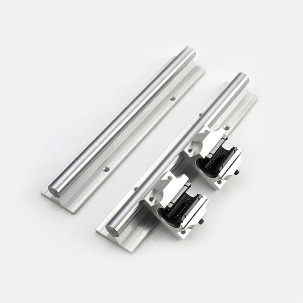 Guida lineare SBR16 da 500 mm, diametro 16 mm, albero di movimento lineare con supporto in alluminio, guida ad alta precisione e robusta per fresatura CNC, stampanti 3D e sistemi di automazione
