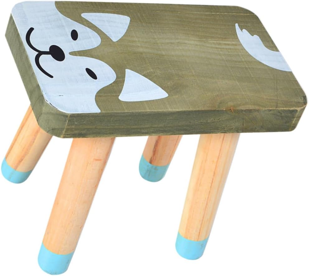 Mikinona Cartoon Boys and Girls Wood Footstool Step Stool for Girl Stool and Lightweight