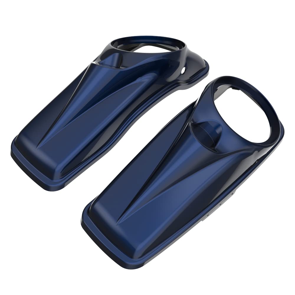Moto Onfire Blue Steel 8'' Saddlebag Speaker Lids Covers Fit for Harley Touring Road Glide Street Glide Special Road King 2014+