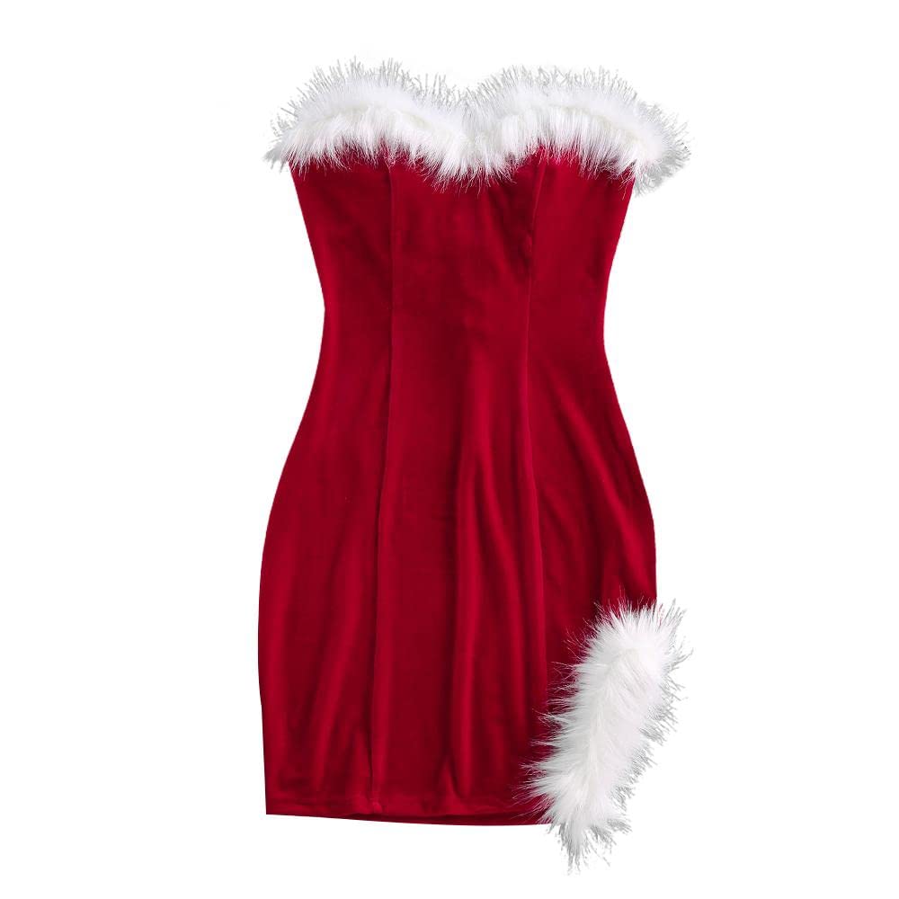zaful christmas dress Santa Claus Deer Christmas Vintage Dress In RED