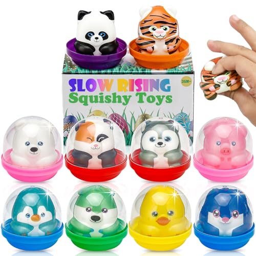 10 Packs Party Favors Easter Basket Stuffers Slow Rising Stress Relief Squishies for Kids, Birthday Goodie Bag Stuffers,Kids Classroom Prizes, Claw Machine Toys
