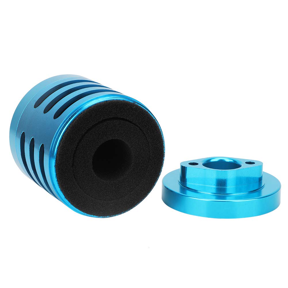 Compact Design Aluminum Alloy Air Filter for RC 1: 5 Scale Hpi Baja Km Rovan Af-t Car, Extend the Motor Life, Bluesilver, Easy to Install, Ideal for RC Car Hobbyists (Blue N10191)