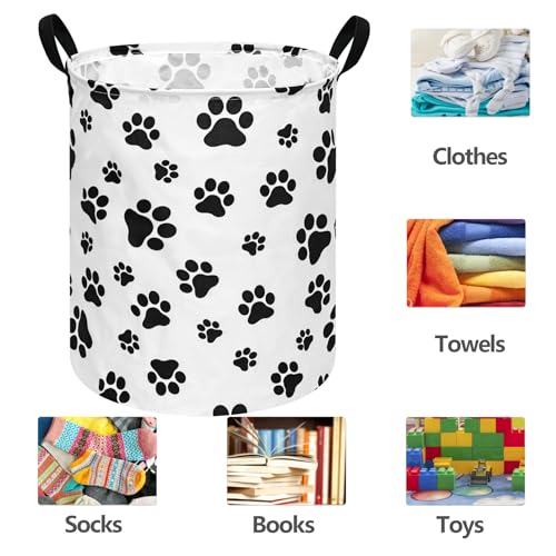 Image of 19.7 inch Round Kids Laundry Basket Gift Basket Storage Laundry Hamper Laundry Basket Baby Toys Nursery Bin with Handles,Storage Basket for Kids Room Bedroom Decor
