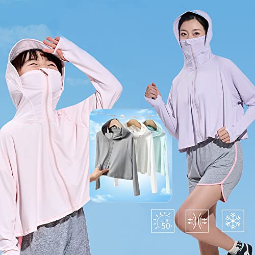 ABALACOCO Kids Girls Unisex UPF 50+ Sun Protection Hoodie Women Jacket Lightweight Sun Shirt Hiking Outdoor Coat 3T-Adult3