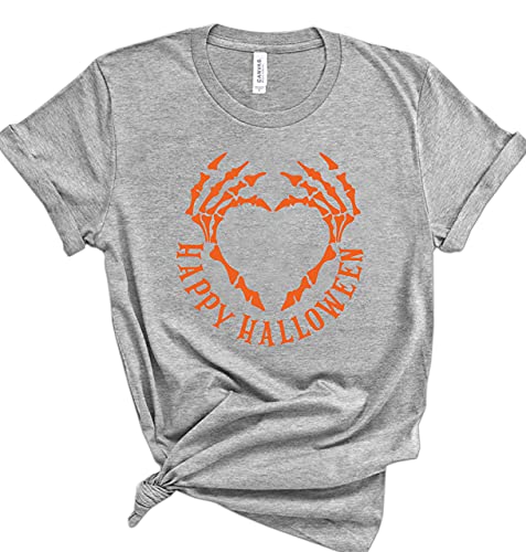 Happy Halloween T-Shirts, Scary Bone Hand T-Shirts, Skeleton Hand Clothes, Halloween Shirts For Women and Men, Halloween Gifts Ideas, Bone Tees, Heart Tee for Girls and Boys3