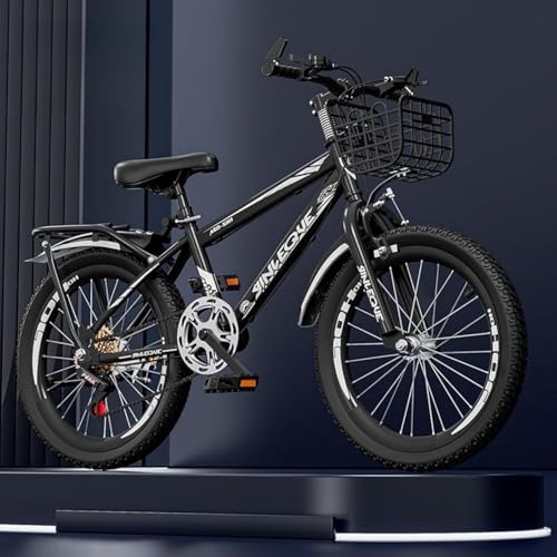 Dazzix新登場子供用自転車の 変速 子供用マウンテンバイク 18-24インチ プレミアム炭素鋼 MTB 7〜17歳の 小学生 スポーツバイク 内部配線 ディスクブレーキ 学生バイク (18インチは身長115cm〜130cmに適しています,可変速+白黒)
