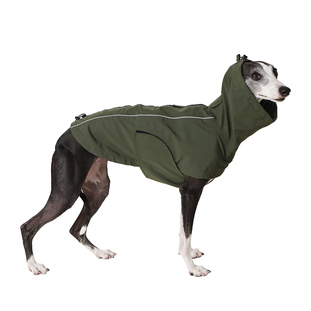 Impermeable para perro, impermeable con capucha para perros pequeños, medianos y grandes, chaqueta impermeable ajustable para perros (08 (pecho 26-30 pulgadas, espalda 22.5-25.5 pulgadas)