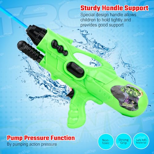 Image of Zest 4 Toyz Water Gun Toy for Kids with High Pressure Holi Pichkari for Boys Girls N Combo of 1 Pkt Holi Gulal & 100 Water Balloons Summer Pool Party Toys - Green