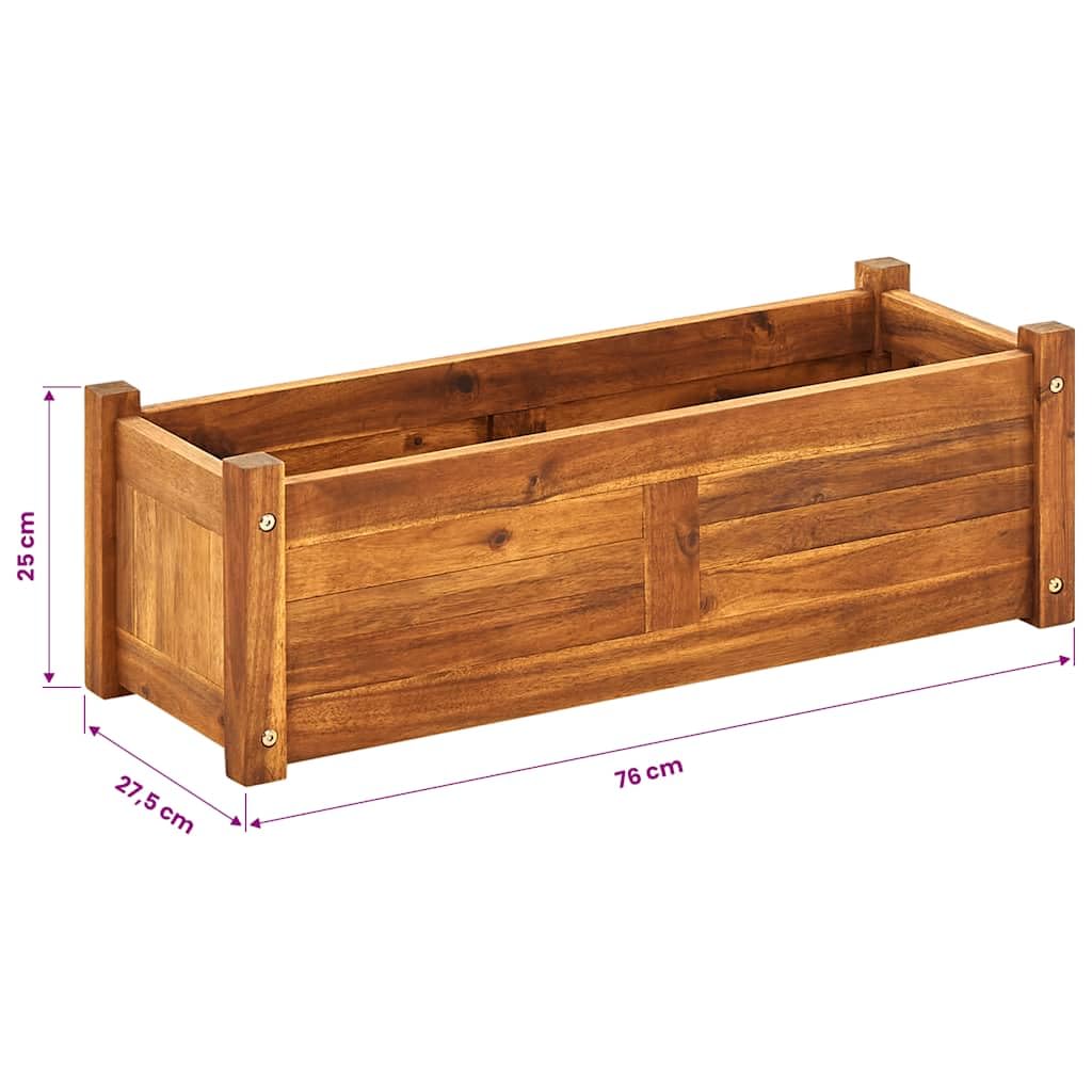 Podwyższona donica ogrodowa z drewna akacjowego olejowana 76x27,6x25 cm duża skrzynia na kwiaty warzywa zioła na balkon taras patio łatwy montaż