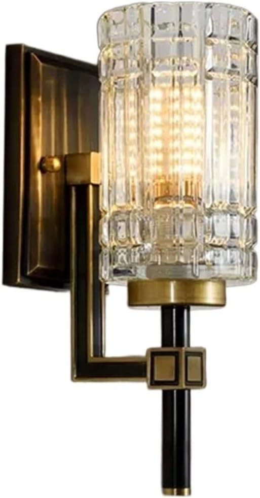 Indoor Master Bedroom Luxury Crystal Wall Lamp, Bedside Living Room Background Copper Decor