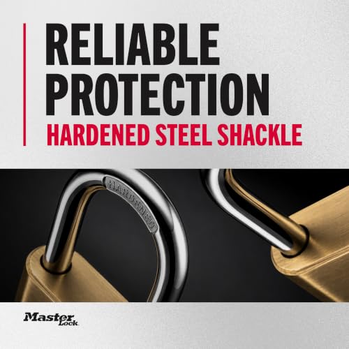 Master Lock Brass Combination Lock, Gate Lock for Outdoor Fence or Shed, Customizable Combination Padlock with Extended 2-1/4-Inch-Long Shackle, 2 Pack, 175LHEC2 by Master Lock - Image 2
