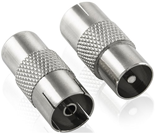 POPPSTAR 8x SAT Adapter (IEC Antenna Socket to Antenna Plug) for Coaxial and Antenna Cables Silver Plated - Image 2