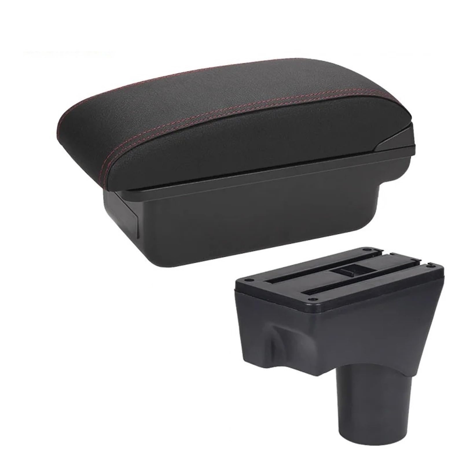 Hguvsjd Armrest Box For Nissan For March For Micra K13 MK4 IV For Sunny 2010-2022 Center Console Armrest Storage Box Car Armrests(C Black red NO USB)