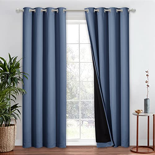NICETOWN Complete 100% Blackout Curtain Set, Thermal Insulated & Energy Efficiency Window Draperies for Guest Room, Full Shading Panel for Shift Worke