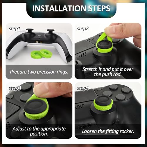 Image of MOLOPPO 8PCS Aiming Precision Rings for PS4,for PS5, for Xbox, for PS5 Accessories, for Xbox Accessories (Green)