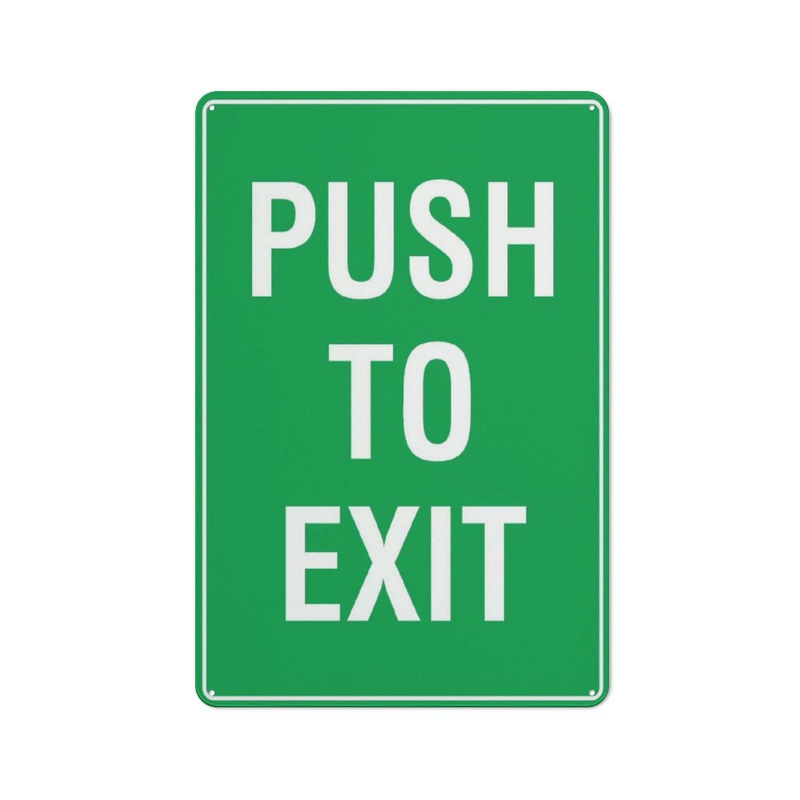 Metal Tin Signs Push To Exit 8"x12" Rust-Resistant Aluminum Sign - Indoor & Outdoor Use for Fence & Yard