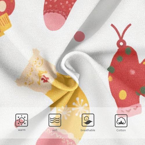 Soft Girls' Panties Toddler Cotton Underwear for Girls Colorful Christmas Socks Pattern in Sizes 2T,3T, 4T, 5T, 6Y and 8Y3