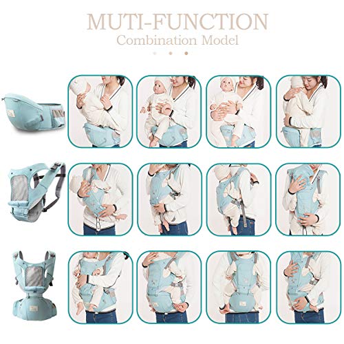 SONARIN 3 in 1 ademende heupstoel babydrager, winddicht & zonwering kap, multifunctioneel, ergonomisch, vrije maat… - Image 8