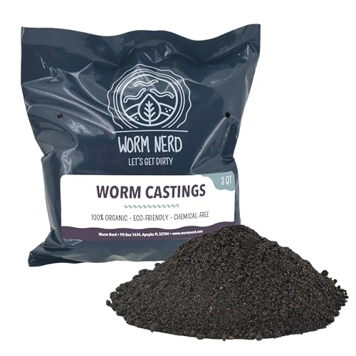 Arcadia Garden Products Worm Nerd Worm Castings Natural Soil Additive for Lawns Gardening and Potted Plants 3 Quarts Black (WN05) -Cannot Ship to Hawaii-