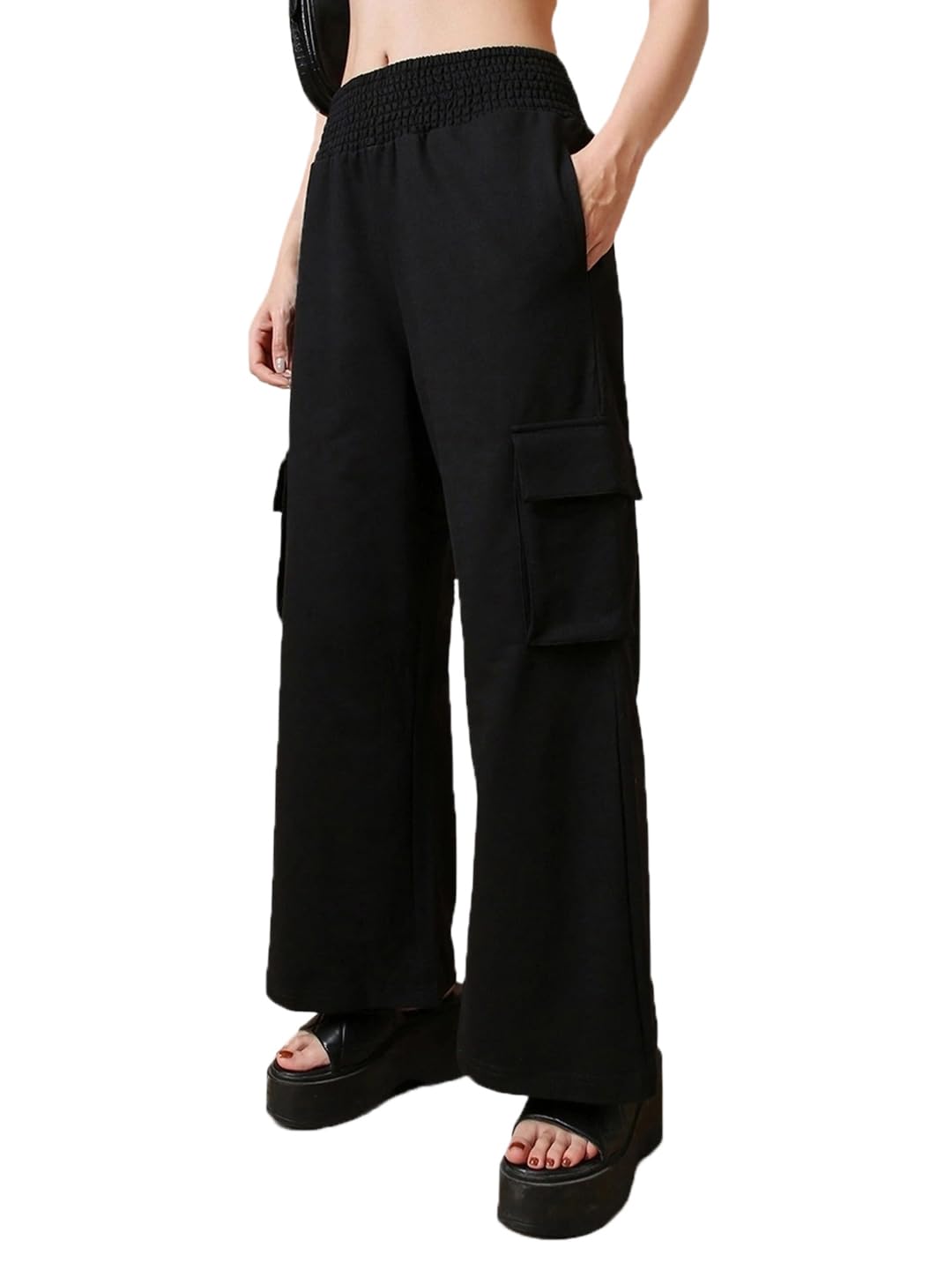 bewakoof Air 1.0 Women's Terry Solid Straight Fit Casual Pants-picture-37