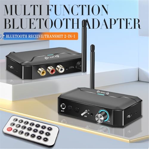 Image of Microware T300 NFC Bluetooth Receiver Transmitter 5.3 Stereo AUX 3.5mm Jack RCA Handsfree Call Mic Wireless Music Audio Adapter TF /USB for PC TV