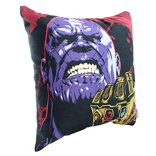 Almofada Fibra Veludo 40x40cm Guerra Infinita Marvel Preto