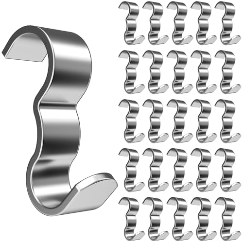 Image of 25 Pack Molding Hooks,Steel Picture Rail Hangers Hooks,Wide Picture Rail Molding Hooks (Silver)