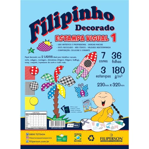 Bloco Criativo, Filiperson, Textura 1, Decorado, A4, 180 Gramas, 36 Folhas