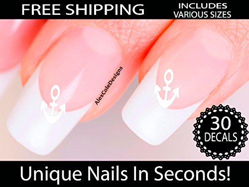 Anchor Stickers - Anchor Nail Art (Classic White)