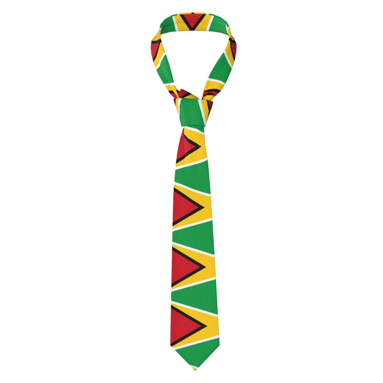 Smazdfxx Men's As Pic Flag Of Guyana Ties, Silk, 57 Inch Ties Business