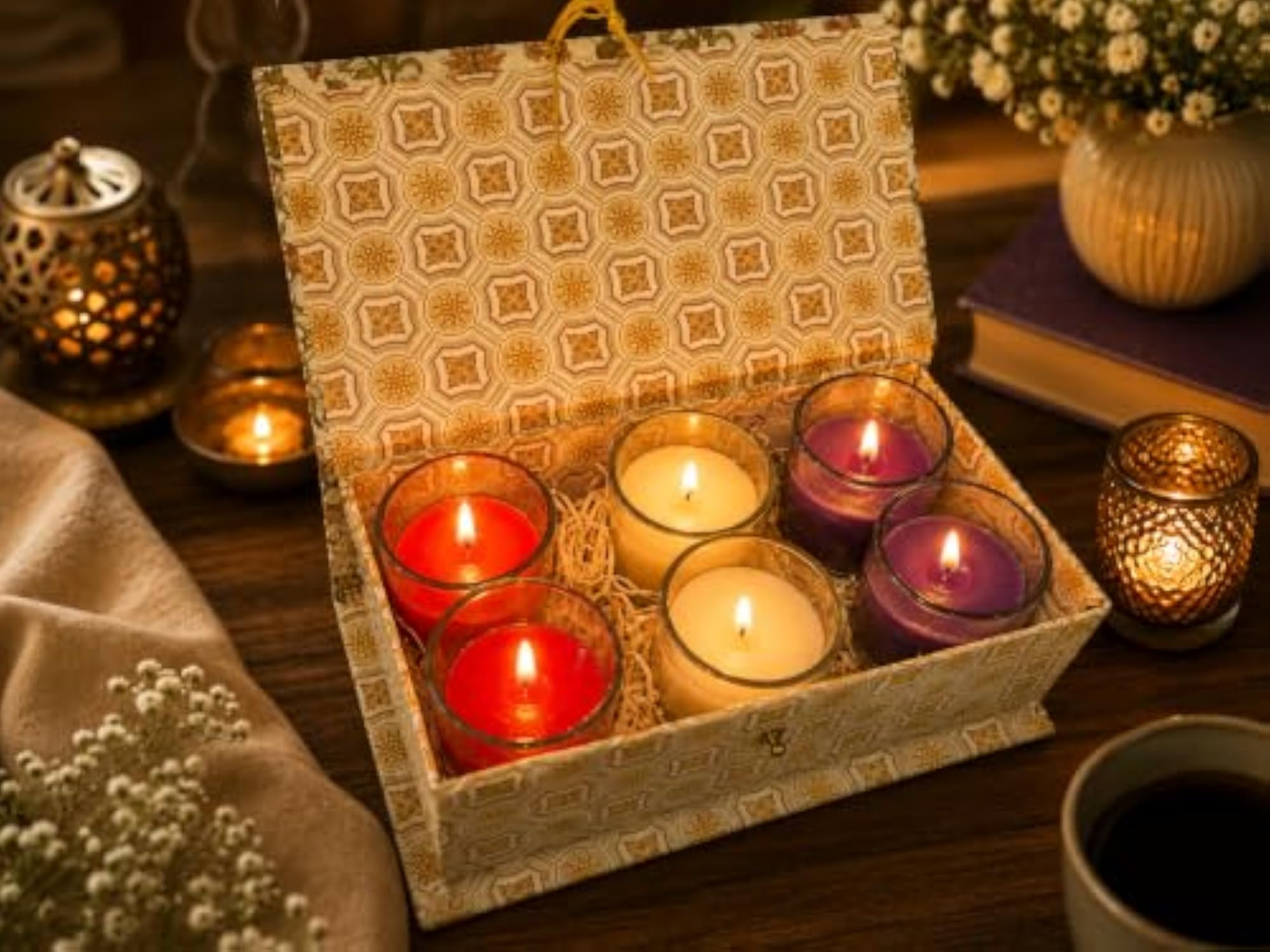 6pc Scented Votive Candle Gift Set, Aromatherapy Candles