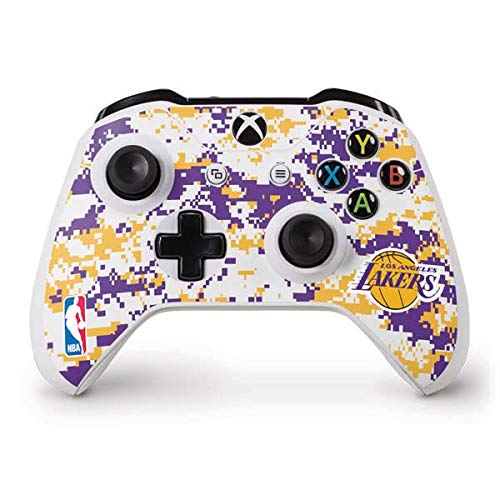 Skinit Decal Gaming Skin Compatible with Xbox One S Controller - Officially Licensed NBA Los Angeles Lakers Digi Camo Design