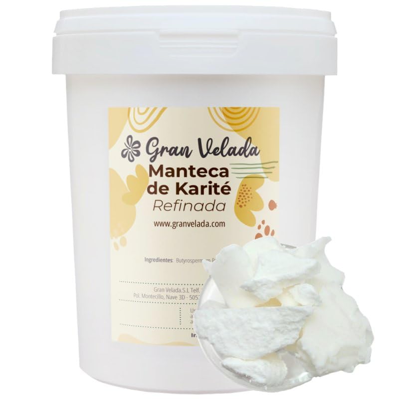 Gran Velada Manteca de Karité Refinada 250ml | Sin Olor ni Color | Ideal para Cremas Antiedad, Acondicionadores y Productos de Cuidado Solar | Hidratante y Antiinflamatoria | Cosmética natural