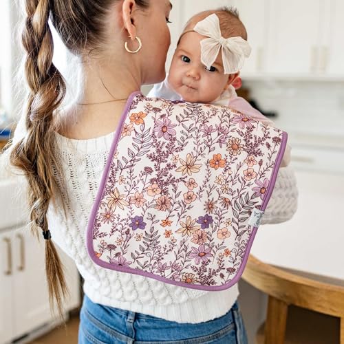 Image of Copper Pearl Premium Baby Burp Cloths - 3-Pack Large Cotton Burp Cloths, Extra Soft Spit Up Rags with 3 Absorbent Layers, Perfect for Baby Boy and Baby Girl Gifts