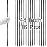 VVOKGO 16 estacas de acero de 48 pulgadas con punta de cincel, color negro antioxidante