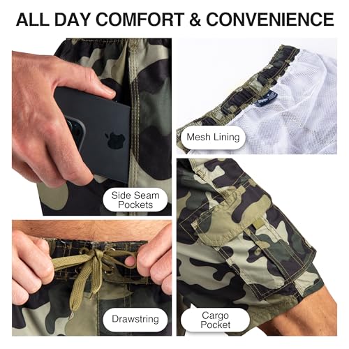 Image of Kanu Surf Men's Big Viper Extended Size Stripe Swim Trunk