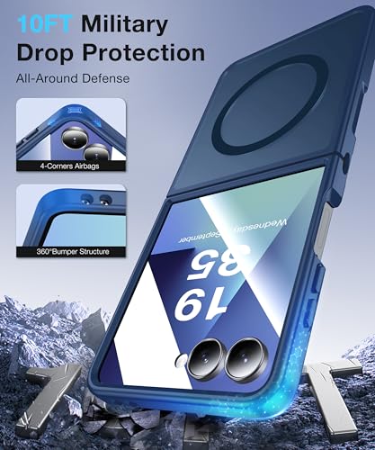 Image of Galaxy Z Flip 7 MagSafe Case, Military Drop Tested, Translucent Matte Silicone Bumper, Anti-Fingerprint, Slim, Royal Blue